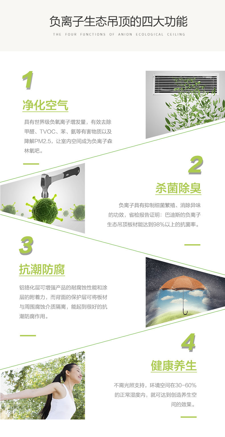 負離子生態(tài)吊頂的四大功能